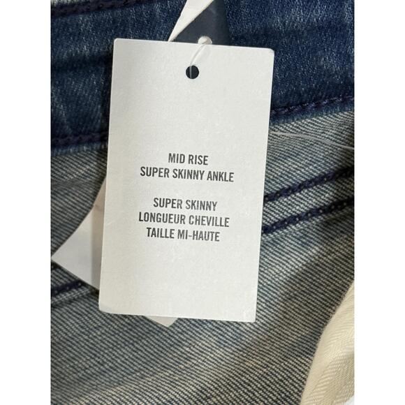 NWT Abercrombie & Fitch Mid Rise Super Skinny Ankle Jeans Blue Denim Size 28 6 R - Picture 5 of 10